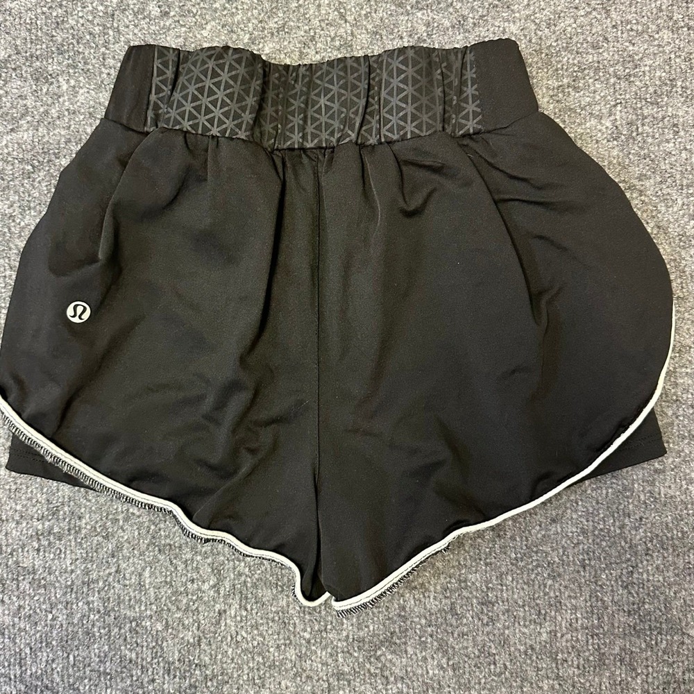 Unbranded Athletic Shorts Womens Size XL Black White Piping Running Gym Sport